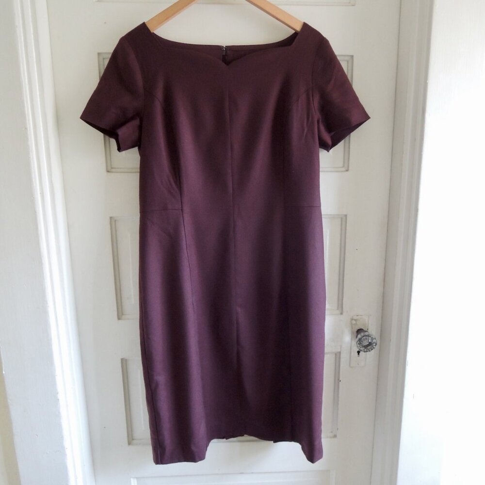Talbots Brown Luxe Italian Stretch Flannel Sheath Dress 8 NWT
